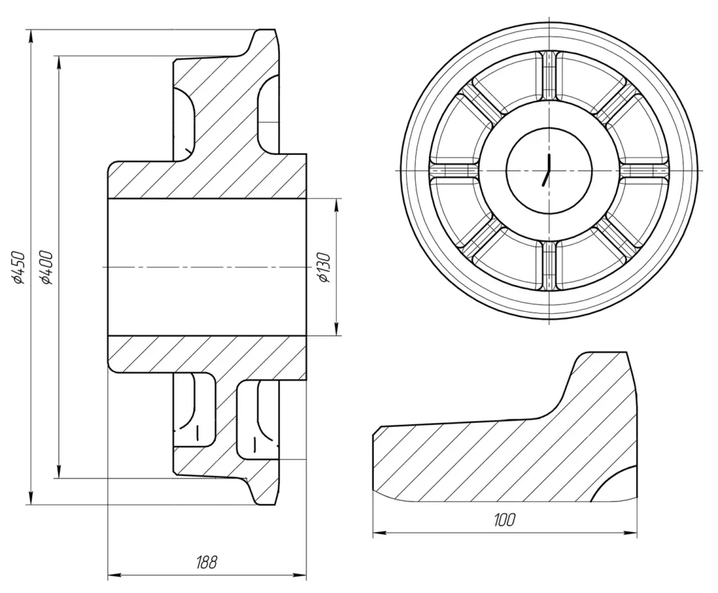 Чертеж Колеса УВБ