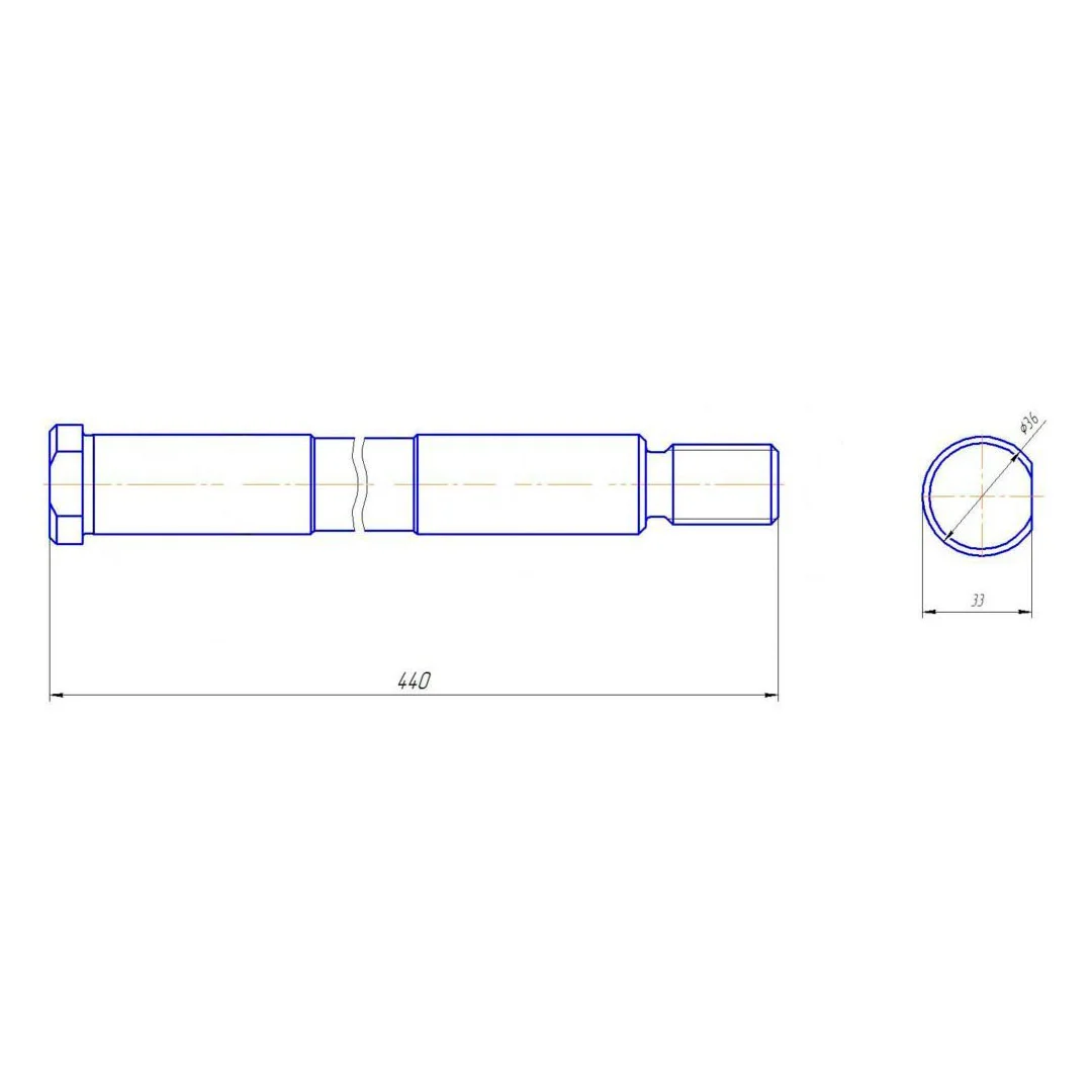 Ось горизонтального ролика лебедки 55ЛС-2СМА чертеж