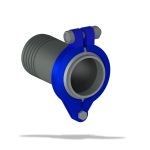 Переход стальной трубы на резиновый шланг Ду125 Ру1.6МПа с болтом
