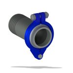 Переход стальной трубы на резиновый шланг Ду80 Ру1.6МПа с болтом